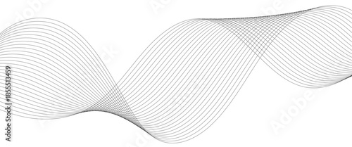 Abstract wavy grey blend technology liens background. Digital frequency track equalizer. Abstract frequency sound wave lines and twisted curve lines background. Banner design background. 