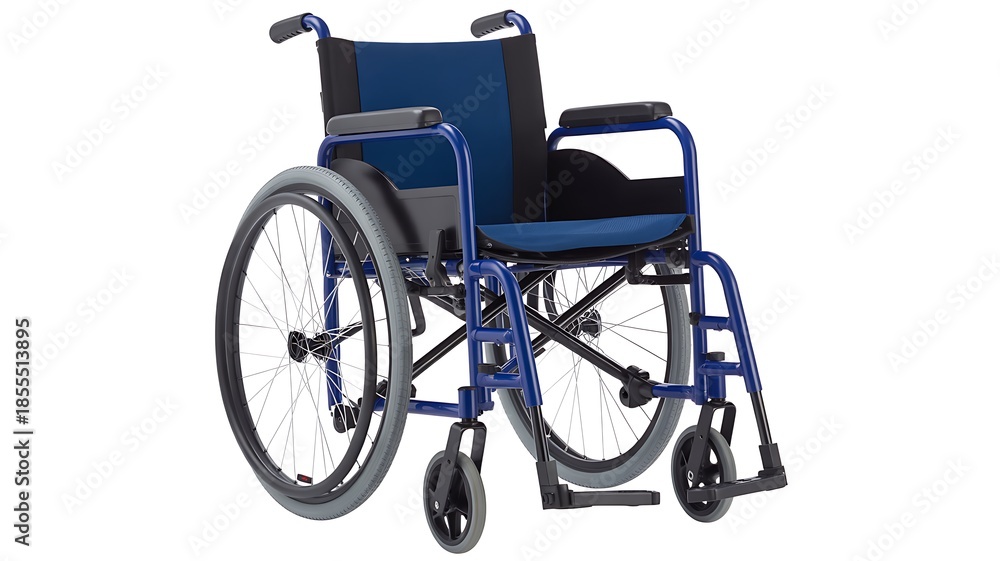 Fototapeta premium Modern Blue Wheelchair with Comfortable Seating and Design Photo