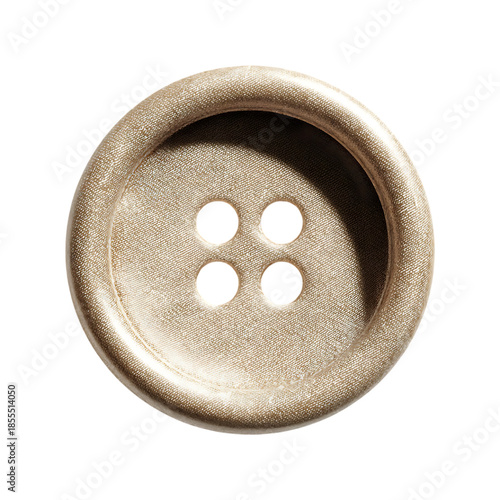 Classic off White Sewing Button Isolated on White background