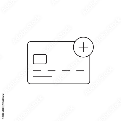 Add New Credit Card Plus Symbol Outline