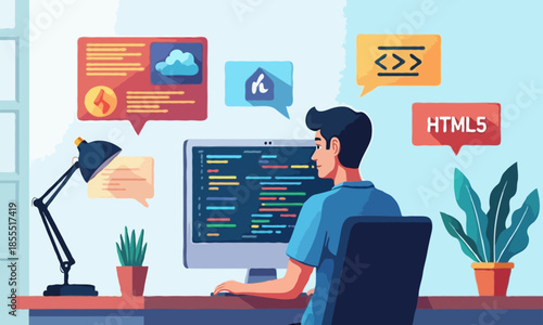 Software Development, Coding, and Programming Workspace