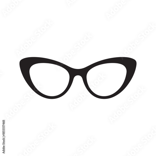 Black cat eye glasses outline on white background eyeglasses eyewear spectacles