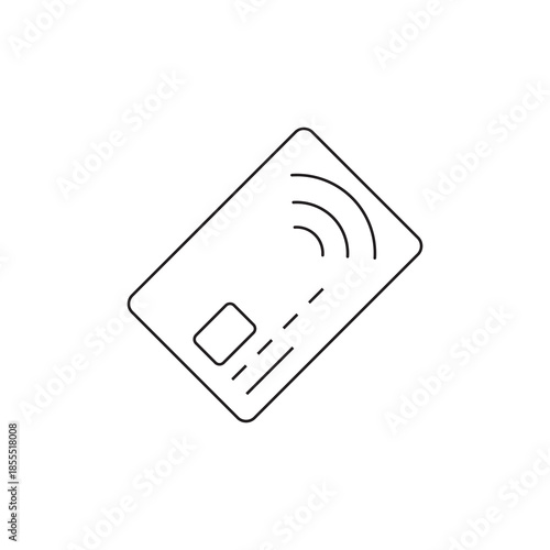 Wireless Contactless Credit Card NFC Line Art