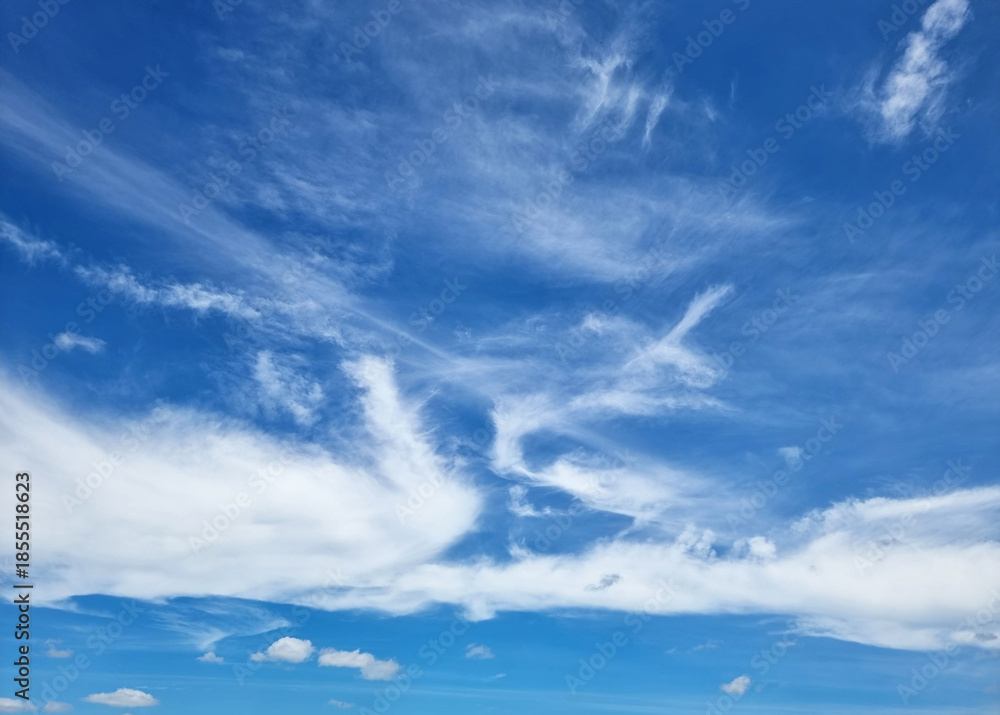 Fototapeta premium The perspective of clouds in the blue sky backgrounds.