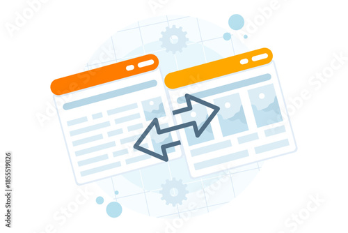 Backlink strategy concept with connected links symbolizing link building. Vector illustration for SEO growth, website authority, and digital marketing optimization.