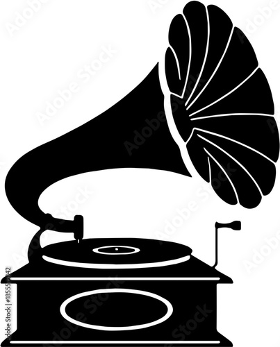 gramophone vector illustration silhouette illlustration design 
