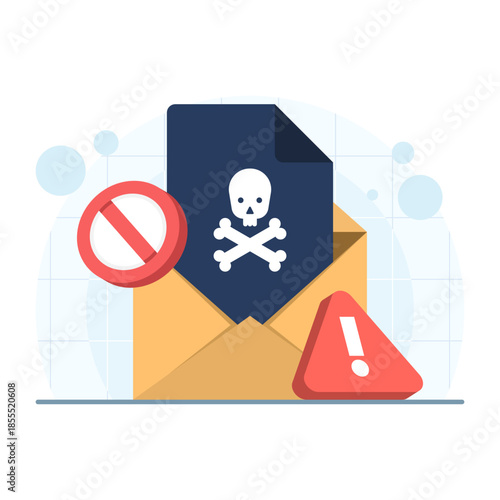 Extortion fraud and cybercrime threat illustration showing phishing emails as a digital scam method. Ideal for cybersecurity, online fraud awareness, data protection, and digital crime concepts.
