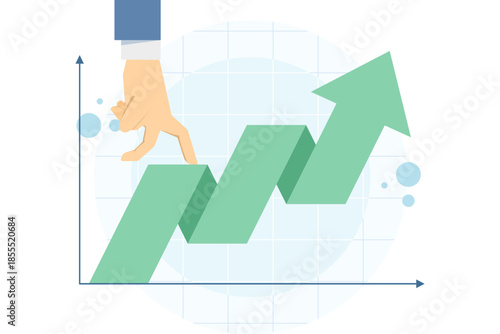 Flat vector illustration showing making money to increase earnings and achieve financial growth. Suitable for business success, income improvement, and finance concepts.