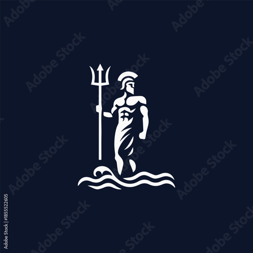 Greek Poseidon God Logo
