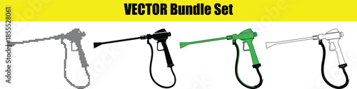 A Set of different spray guns for various uses