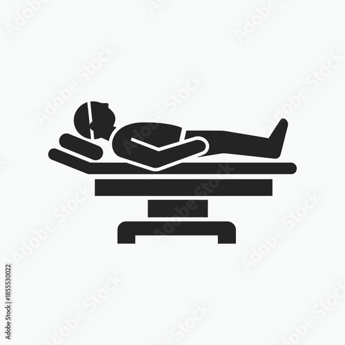 Person on Massage Table Relaxed Silhouette Simple Black Icon for Wellness Spa Services