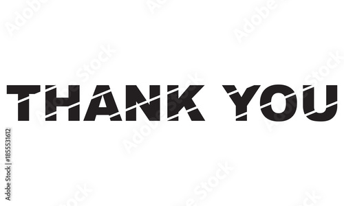 Thank You Typography Message .Thank you typography conveying gratitude and appreciation, ideal for greetings, banners, and simple graphic design use.