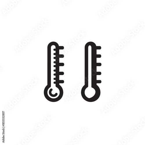 Thermometer line art minimalist temperature measurement icon