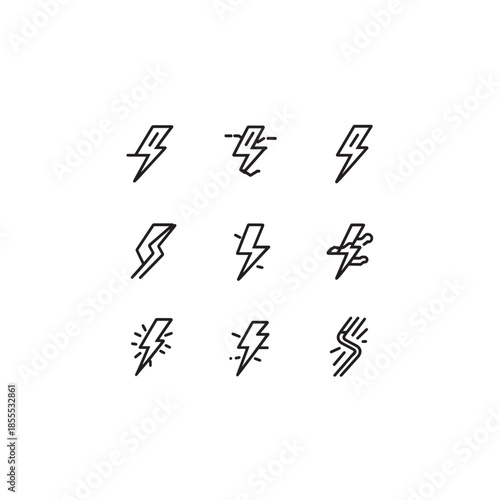 ThunderSpan line art dynamic lightning strike icon