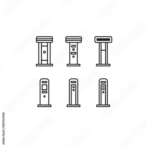 Toll booth line art simple modern design