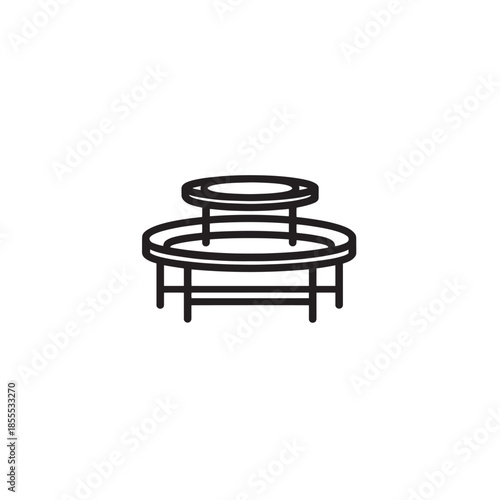 Trampoline Line Art Energy Flying Through Air