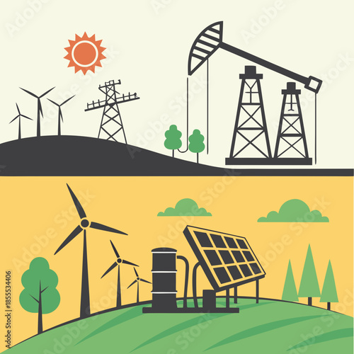 Eco friendly energy sources comparison with fossil fuels