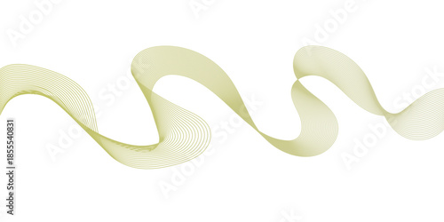 Flowing abstract wave composed of parallel lines in a subtle green on a white backdrop