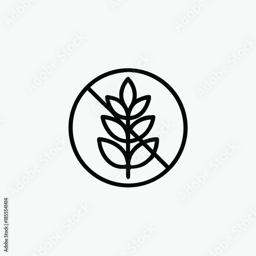 gluten free symbol line art icon template