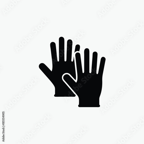  gloves icon silhoutte vector style template