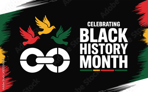 Colorful Black History Month Celebration with Birds and