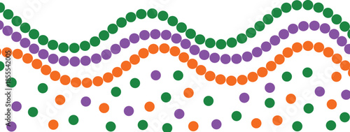 Colorful Wavy Lines with Green Orange and Purple Dots