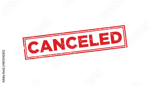 Red Grungy Canceled Rubber Stamp Icon on White Background