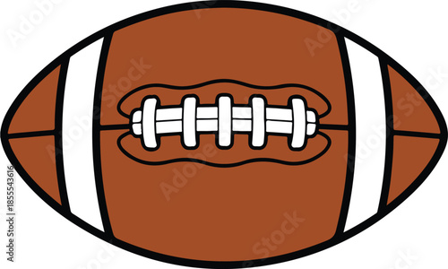 Cartoon American Football Ball Vector Illustration - Sports, Game Day, Tailgating, and College Mascot Graphic