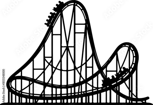 Classic Roller Coaster silhouette vector illustration