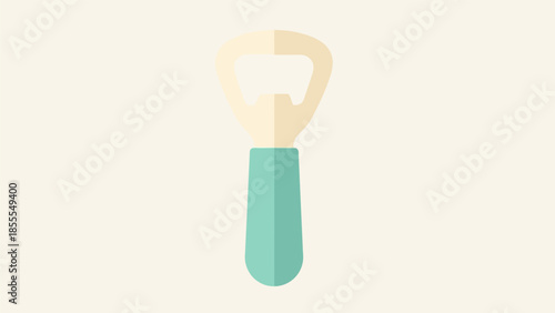 Minimalist bottle opener illustration on a light background for design projects.