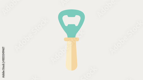 Minimalist bottle opener illustration on a clean white background.