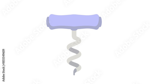 Illustration of a simple corkscrew on a white background.