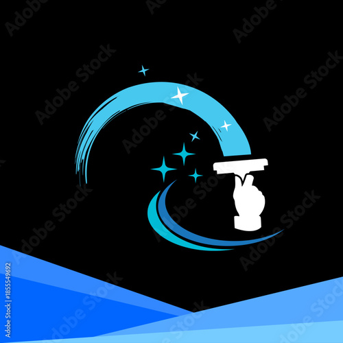 Spray Cleaning Logo, Disinfect Cleaning Service Icon, Professional Hygiene Spray Brand