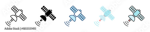 Satellite Icon Set Multiple Style Collection