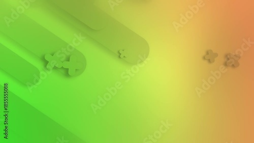 Abstract Green and Yellow Gradient Background with Geometric Shapes.
