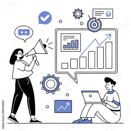 Flat Vector Illustration Of Social Media Marketing (1)