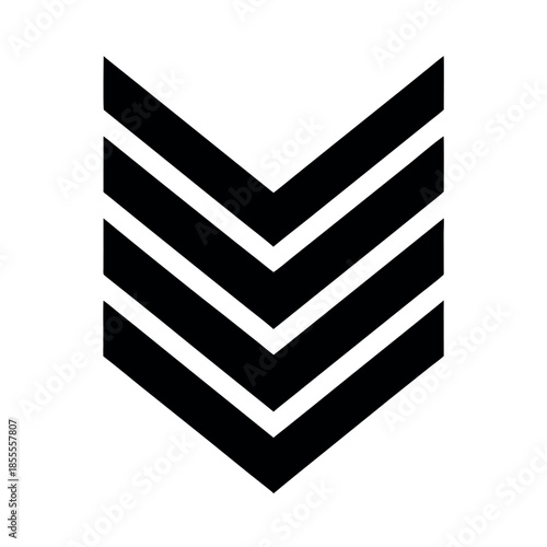 Chevron Arrows Stacked Icon Vector Illustration