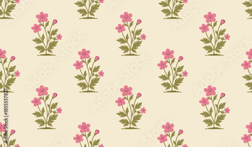 Traditional Mughal motif design illustrations seamless patterns with floral for fabric, textiles, clothing, wrapping paper.