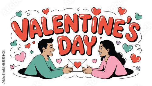 A Valentine's Day Illustration of love and Romance: A heartwarming illustration that captures the essence of love and connection.