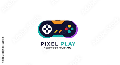 Gamepad Joystick Logo Vector Design – Modern Gaming and Space Center Brand Identity Emblem
