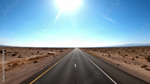 Clear Summer Sky heat shimmer A bright, cloudless blue sky dominating the upper frame, indicative of a peak summer day, with the heat