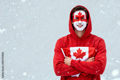 A patriotic individual proudly embodies the spirit of a nation, embracing their heritage and identity with genuine joy, displaying national pride.