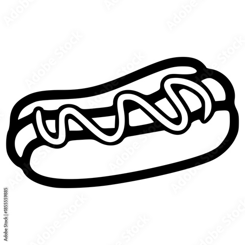 doodle hotdog illustration hand drawn outline vector