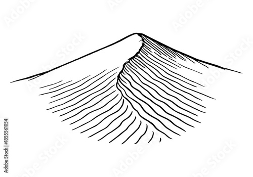 Desert dune hand drawn simple sketch vector illustration
