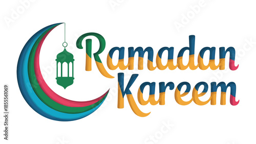 Ramadan Kareem: A festive and vibrant graphic design illustration to celebrate the holy month of Ramadan Kareem.