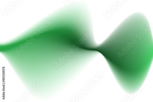 Abstract Christmas green wave form, blurred gradient texture, isolate design element. Fluid emerald green watercolor brushstroke blurry shape. Aesthetic flowing lights decoration.