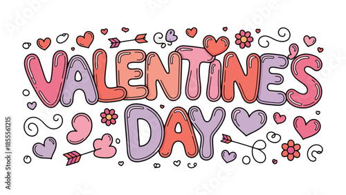 Valentine's Day Illustration: A colorful and romantic illustration for Valentine's Day, perfect for conveying messages of love and affection.