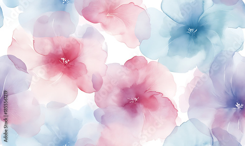 Floral or leaf pattern background suitable for wallpaper, fabric, or decorative design. Soft colors and natural style, ideal for digital and print use.