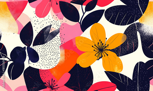 Floral or leaf pattern background suitable for wallpaper, fabric, or decorative design. Soft colors and natural style, ideal for digital and print use.