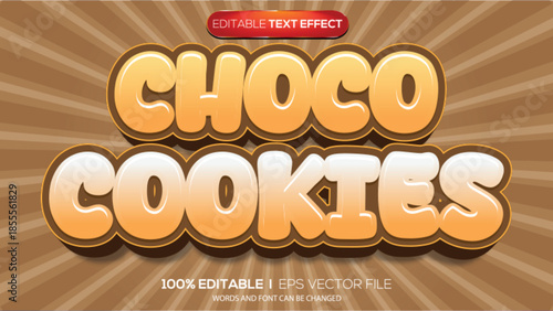 3d text effect choco cookies theme